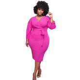 Elegant Plus-Size Wrap Dress Chic & Flattering